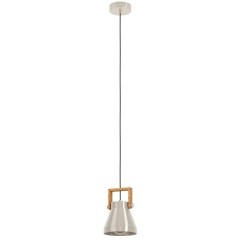 43951 Подвесной светильник (люстра) CAWTON, 1X40W (E27), Ø160, сталь, дерево, коричневый