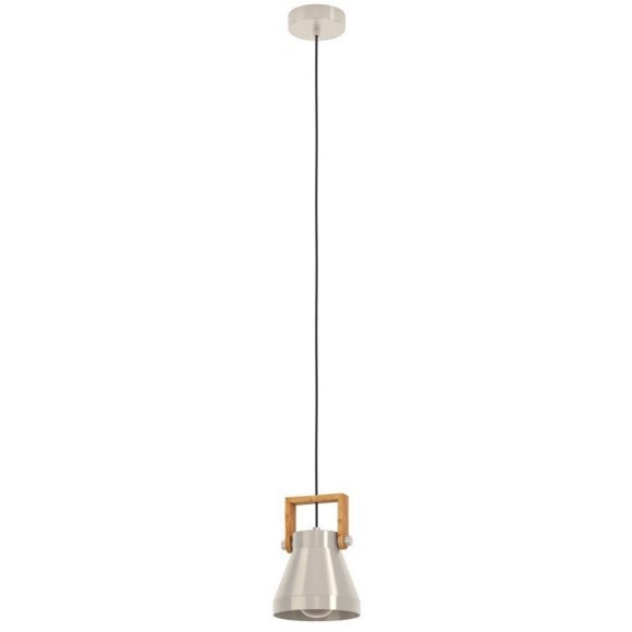 43951 Подвесной светильник (люстра) CAWTON, 1X40W (E27), Ø160, сталь, дерево, коричневый 43951 Подвесной светильник (люстра) CAWTON, 1X40W (E27), Ø160, сталь, дерево, коричневый