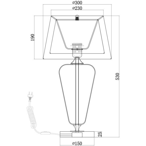Интерьерная настольная лампа с выключателем Verre Z005TL-01CH Интерьерная настольная лампа с выключателем Verre Z005TL-01CH