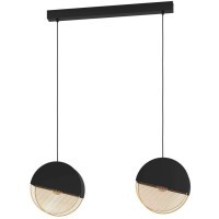 43812 Подвесной потолочный светильник (люстра) MUMLES, 2X40W, E27, L860, B90, H1100, сталь, черный, золотой