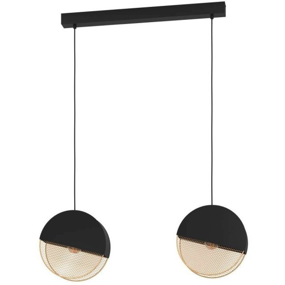 43812 Подвесной потолочный светильник (люстра) MUMLES, 2X40W, E27, L860, B90, H1100, сталь, черный, золотой