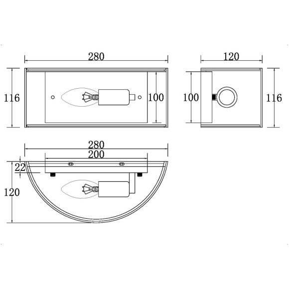 Бра Maytoni MOD096WL-01CH R IPple под лампу 1xE14 40W Бра Maytoni MOD096WL-01CH R IPple под лампу 1xE14 40W