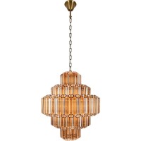 10579/600 Amber Loft It CELEBRATION Подвесная люстра, 19 x E14 до 40 Вт, бронзовое металлическое основание, янтарные стеклянные плафоны, IP20