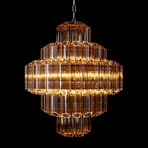 10579/600 Amber Loft It CELEBRATION Подвесная люстра, 19 x E14 до 40 Вт, бронзовое металлическое основание, янтарные стеклянные плафоны, IP20