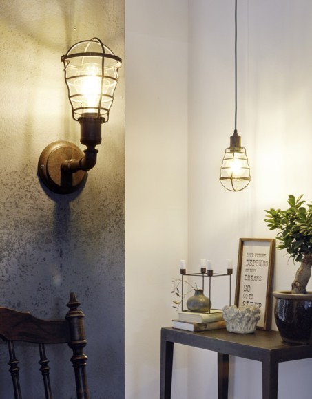 49809 Подвес PORT SETON, 1х60W (E27), ?130, H1100, сталь, коричневый состаренный