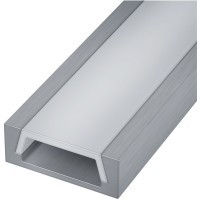 ST017.129.01 Накладной алюминиевый анодированный профиль с рассеивателем (к-т: 2 загл. + 4 монтажные скобы) 