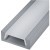 ST017.129.01 Накладной алюминиевый анодированный профиль с рассеивателем (к-т: 2 загл. + 4 монтажные скобы) 