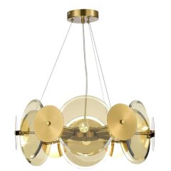 SLE1652-303-06 Светильник подвесной Латунь/Коньячный E14 6*40W DESI SLE1652-303-06 Светильник подвесной Латунь/Коньячный E14 6*40W DESI