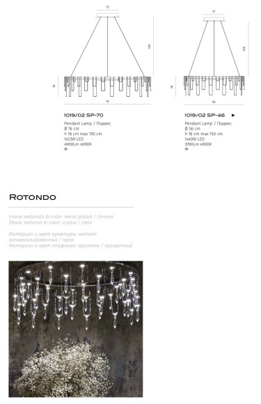 Подвесная люстра Divinare ROTONDO 1019/02 SP-46