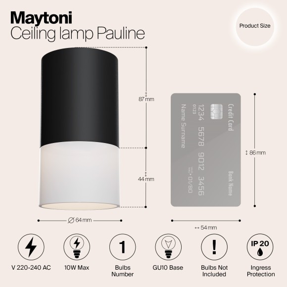 Накладной потолочный светильник Maytoni C007CW-01B Pauline под лампу 1xGU10 10W Накладной потолочный светильник Maytoni C007CW-01B Pauline под лампу 1xGU10 10W