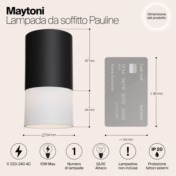 Накладной потолочный светильник Maytoni C007CW-01B Pauline под лампу 1xGU10 10W Накладной потолочный светильник Maytoni C007CW-01B Pauline под лампу 1xGU10 10W