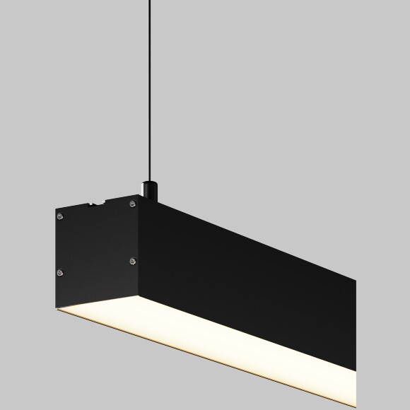 Maytoni LL312027 Подвесной линейный современный профильный светодиодный светильник 100 см, черный алюминий, белый матовый рассеиватель, LED 20Вт 3000K 1200Лм CIR90 120° IP33 220V, блок питания 220-24V в комплекте