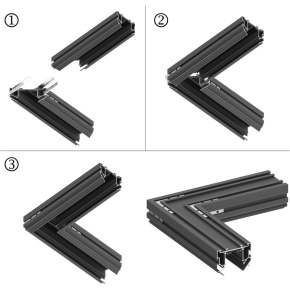 135306 Комплект для углового соединения гарпунных шинопроводов арт. 135304-135305 Novotech VECTOR