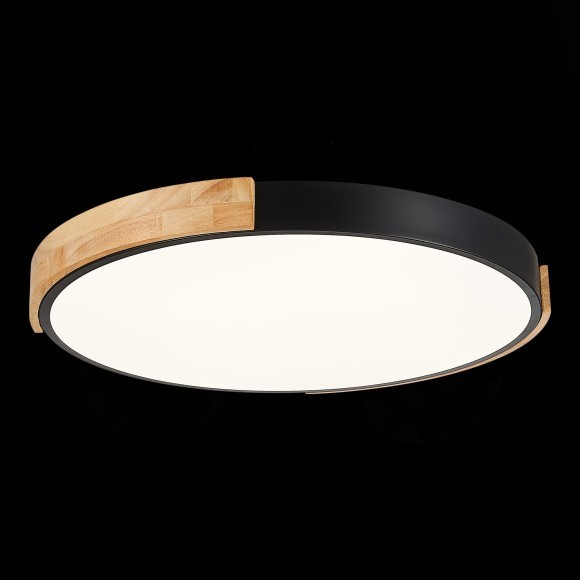 SLE201342-01 Светильник потолочный Черный, Светлое дерево/Белый LED 1*40W 3000K/4000K/6000K DELIA SLE201342-01 Светильник потолочный Черный, Светлое дерево/Белый LED 1*40W 3000K/4000K/6000K DELIA