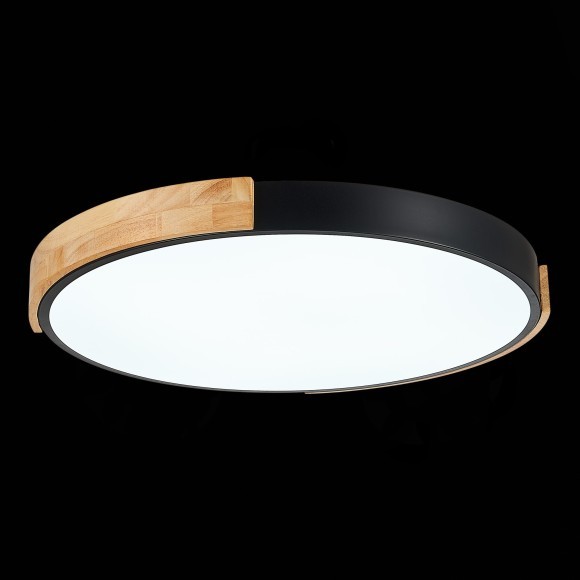 SLE201342-01 Светильник потолочный Черный, Светлое дерево/Белый LED 1*40W 3000K/4000K/6000K DELIA SLE201342-01 Светильник потолочный Черный, Светлое дерево/Белый LED 1*40W 3000K/4000K/6000K DELIA