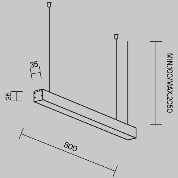 LL312002 Maytoni TECHNICAL Подвесной линейный светильник LED 10Вт 750Лм 4000K CRI90 угол 120° IP33 влагозащищенный гарантия 5 лет (металл) LL312002 Maytoni TECHNICAL Подвесной линейный светильник LED 10Вт 750Лм 4000K CRI90 угол 120° IP33 влагозащищенный гарантия 5 лет (металл)