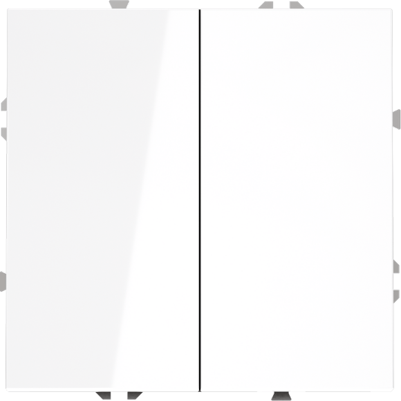 Выключатель с самовозвратом встраиваемый VOLTUM S70 двухклавишный 10А, (белый глянцевый)