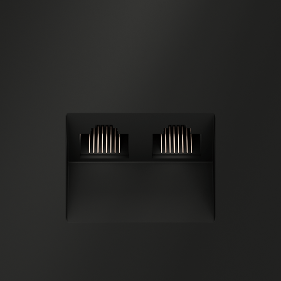 Розетка компьютерная встраиваемая VOLTUM S70 двойная RJ45+RJ45 кат.6, (черный матовый)