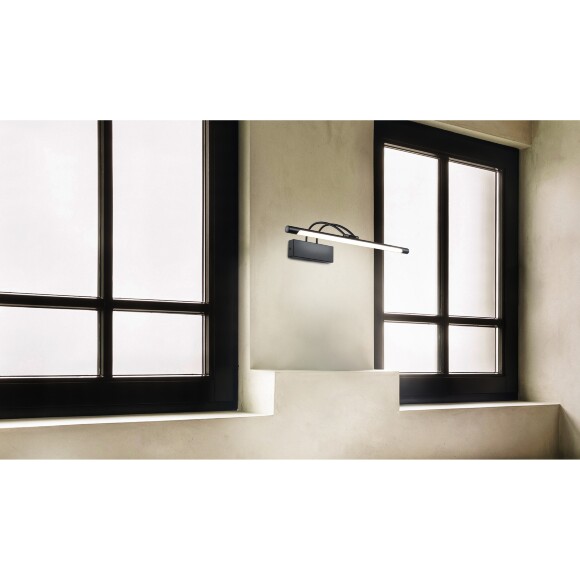 Настенная LED подсветка Maytoni Finelli MIR004WL-L12B 12Вт 3000K 800Лм 120° CRI80 чёрная, матовый металл, светильник для зеркал и картин, поворотный шарнир у плафона, без выключателя на корпусе Настенная LED подсветка Maytoni Finelli MIR004WL-L12B 12Вт 3000K 800Лм 120° CRI80 чёрная, матовый металл, светильник для зеркал и картин, поворотный шарнир у плафона, без выключателя на корпусе