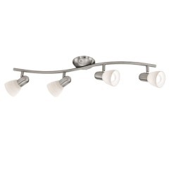 88474 EGLO DAKAR 1 Спот 4xE14 160W, сталь, никель мат, стекло мазан. белый