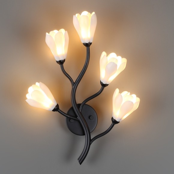 5090/5W MODERN ODL25 561 черный матовый/белый/фарфор Бра G4 LED 5*5W GARDI
