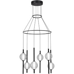 SL6120.403.06 Светильник подвесной ST-Luce Черный/Прозрачное кракелированное стекло LED 6*8,5W 3000K PEEK SL6120.403.06 Светильник подвесной ST-Luce Черный/Прозрачное кракелированное стекло LED 6*8,5W 3000K PEEK