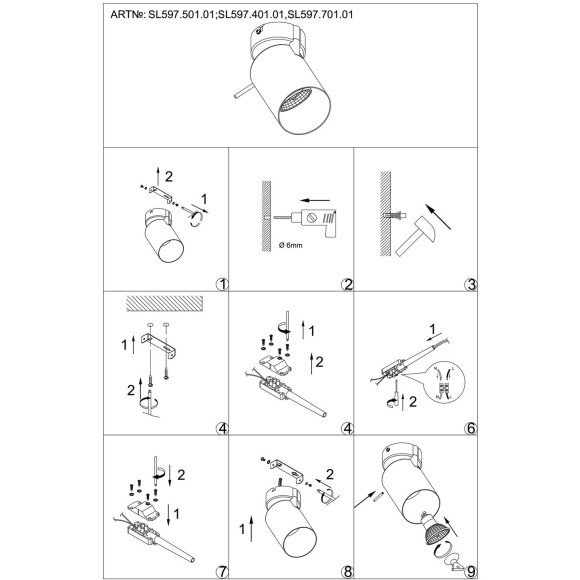 SL597.501.01 Спот ST-Luce Белый, Хром/Белый GU10 LED 1*3W Настенные светильники SL597.501.01 Спот ST-Luce Белый, Хром/Белый GU10 LED 1*3W Настенные светильники