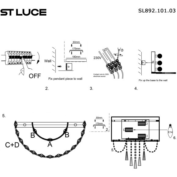SL892.101.03 Бра ST-Luce Хром/Серебристый, Прозрачный E14 3*40W REPRESENTA SL892.101.03 Бра ST-Luce Хром/Серебристый, Прозрачный E14 3*40W REPRESENTA