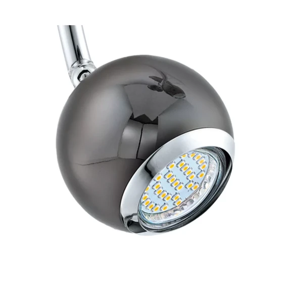 Накладной спот EGLO BIMEDA 31006, 2 лампы GU10 LED в комплекте, 2 × 2.8Вт, 3000К, 2 × 250Лм, подключение 220В, корпус сталь цвета никель nero и хром, длина 365 мм, ширина 100 мм, высота 145 мм