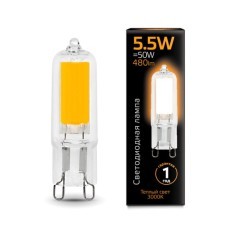 107809105 Лампа Gauss LED G9 AC220-240V 5.5W 480lm 3000K Glass 1/10/200 107809105 Лампа Gauss LED G9 AC220-240V 5.5W 480lm 3000K Glass 1/10/200