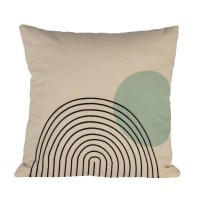 420121 BERHALA Подушка декоративная, наволочка 100% хлопок, наполнитель полиэстер, кремовый, мятный, L450, B450