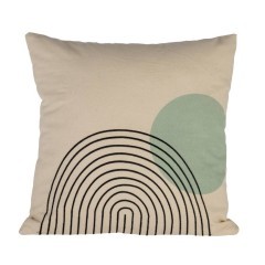 420121 BERHALA Подушка декоративная, наволочка 100% хлопок, наполнитель полиэстер, кремовый, мятный, L450, B450