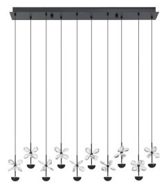 390307 PIANOPOLI 2 Светодиодный подвесной светильник диммируемый по TRIAC, 23Вт, 3000К, хрусталь, черный