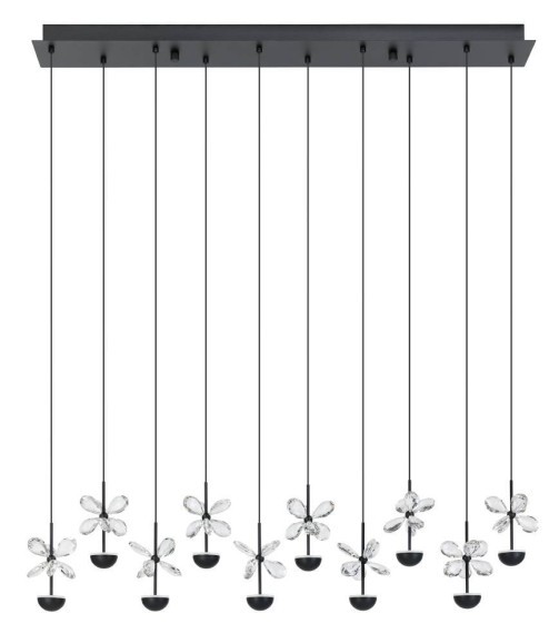 390307 PIANOPOLI 2 Светодиодный подвесной светильник диммируемый по TRIAC, 23Вт, 3000К, хрусталь, черный