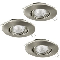 95359 Комплект светодиодных встраиваемых светильников TEDO пошагово димм., 3х5W(GU10), ?80, алюминий, нике