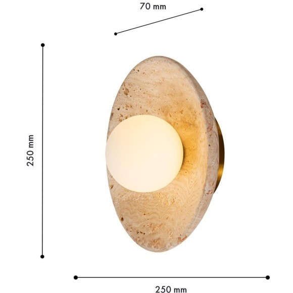 4753-1W, Бра, D150xW250xH250, 1xG9x25W, excluded