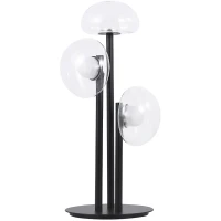 BOSQUE LG3 BLACK/TRANSPARENT 0270/503 Crystal Lux Чёрная настольная лампа с прозрачным стеклянным плафоном, LED 9 Вт, 3000 К, 720 Лм, CRI 80, IP20, 220 В