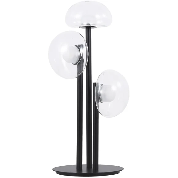 BOSQUE LG3 BLACK/TRANSPARENT 0270/503 Crystal Lux Чёрная настольная лампа с прозрачным стеклянным плафоном, LED 9 Вт, 3000 К, 720 Лм, CRI 80, IP20, 220 В