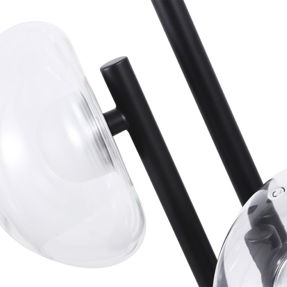 BOSQUE LG3 BLACK/TRANSPARENT 0270/503 Crystal Lux Чёрная настольная лампа с прозрачным стеклянным плафоном, LED 9 Вт, 3000 К, 720 Лм, CRI 80, IP20, 220 В