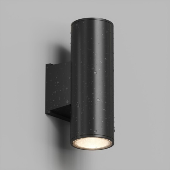 Настенный уличный светильник BORG Denkirs IP65, 18 Вт, 3000К, черный, алюминий DK9821-BK