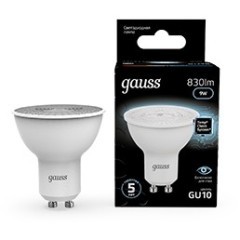 Лампа Gauss MR16 9W 830lm 4000K GU10 LED 101506209