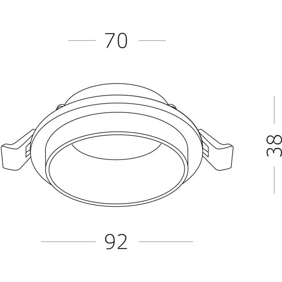 ST206.528.01 Св-к встр. Белый GU10 1*50W  IP20 D92xH38 220V Без ламп Встраиваемые светильники