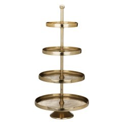 427649 BABIRIK Блюдо-этажерка декоративное золотой алюминий 427649 BABIRIK Блюдо-этажерка декоративное золотой алюминий