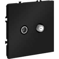 Розетка телевизионная встраиваемая VOLTUM S70 оконечная TV+SAT, (черный матовый)