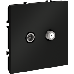 Розетка телевизионная встраиваемая VOLTUM S70 оконечная TV+SAT, (черный матовый)