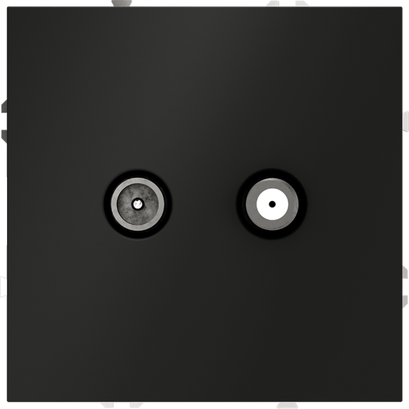 Розетка телевизионная встраиваемая VOLTUM S70 оконечная TV+SAT, (черный матовый)