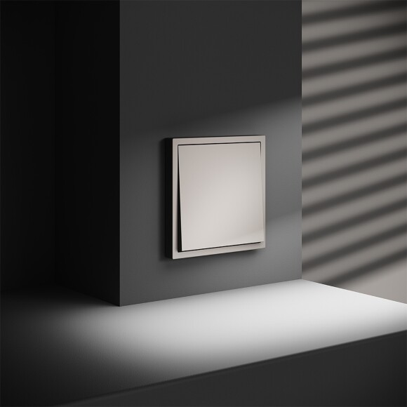 Выключатель с самовозвратом встраиваемый VOLTUM S70 одноклавишный 10А, (кашемир)