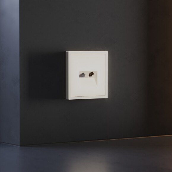 Накладка для розетки TV+RJ45 кат. 6, S70 (хлопок)