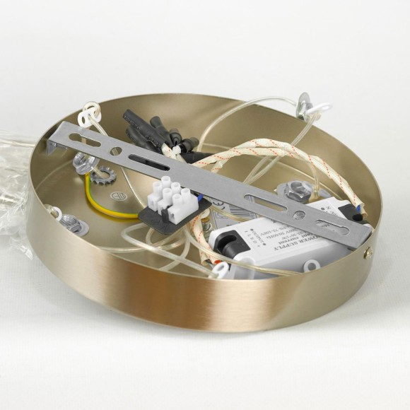 LSP-7398 Lussole HOPKINS подвесная люстра никель матовый, прозрачный акрил, LED 48 Вт, 4000 К, 4300 Лм, IP20