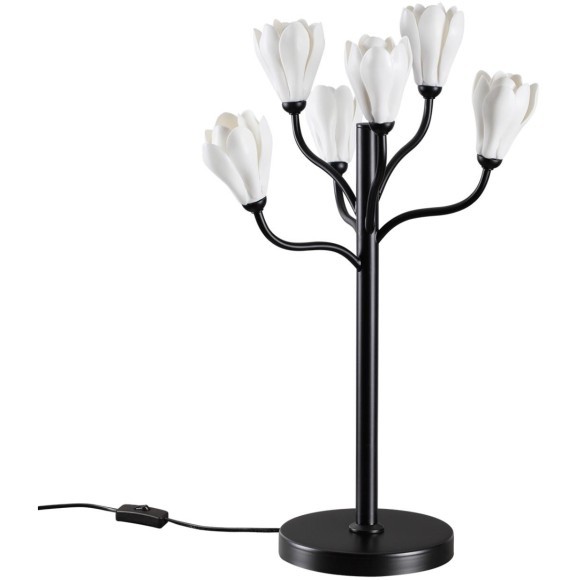 5090/6T MODERN ODL25 561 черный матовый/белый/фарфор Настольная лампа G4 LED 6*5W GARDI